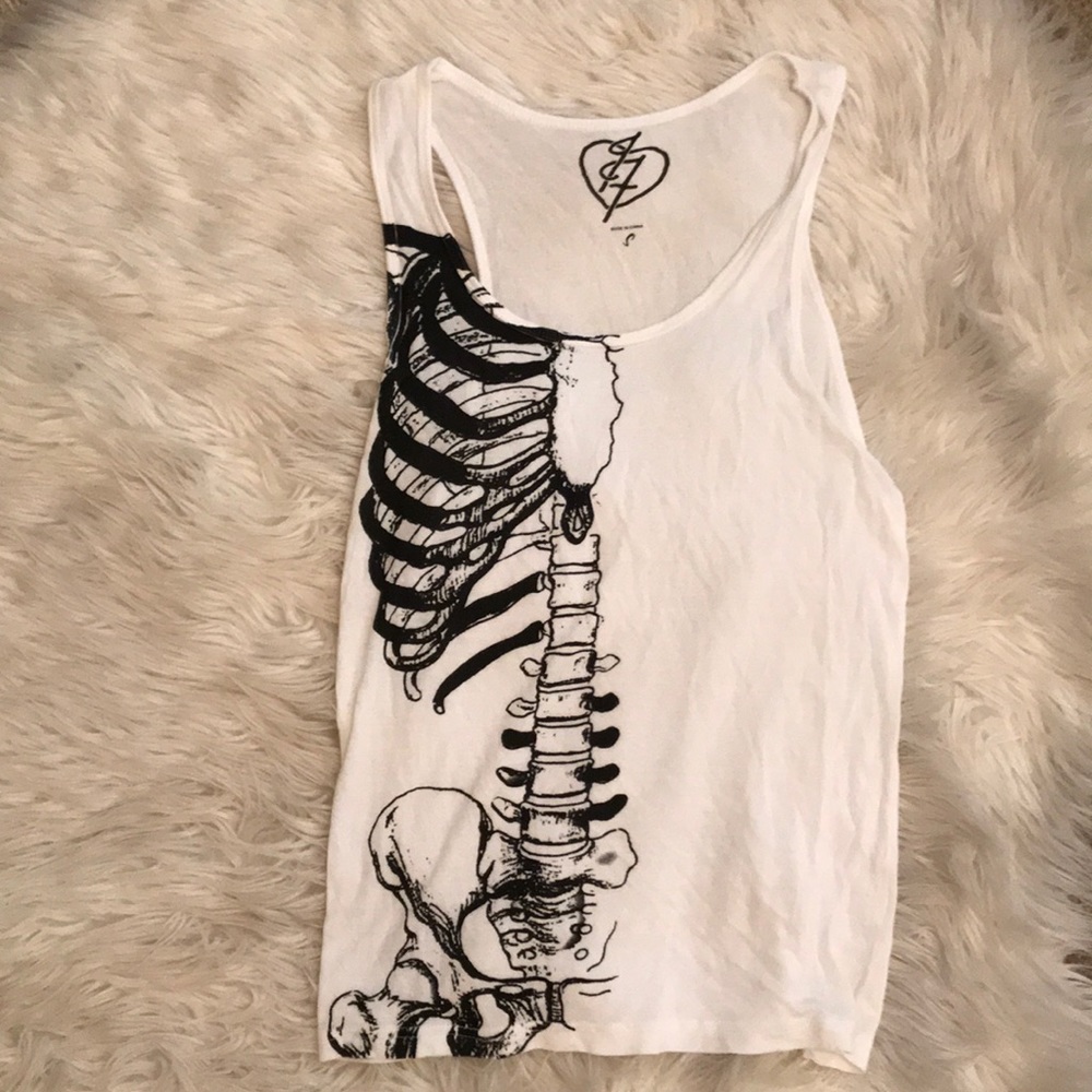 Skeleton print tank top